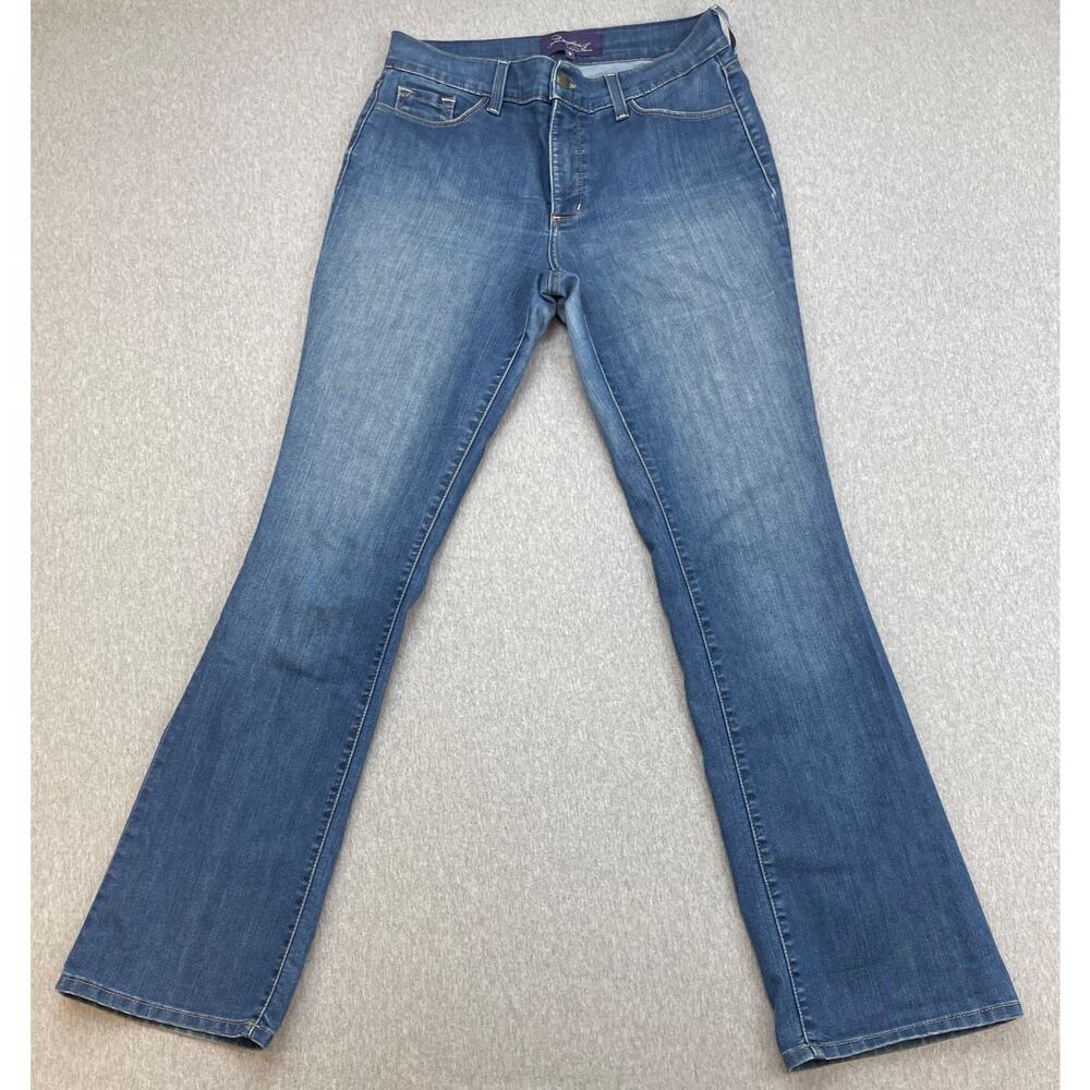 NYDJ Jeans Womens 8 Blue Denim Cotton Blend Mid-Rise‎ Bootcut Made USA